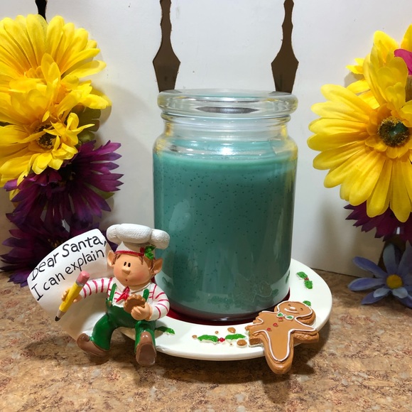 2 Retired Yankee Candle Festive Elf Jar Holder & Elf Cookie Jar Votive Holder - Picture 2 of 13